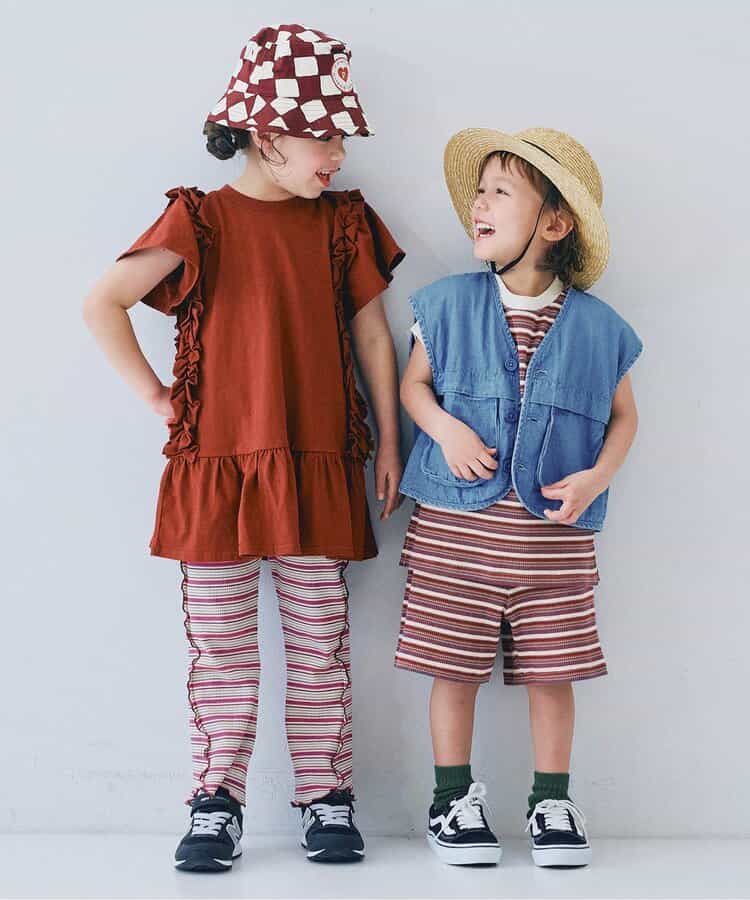 Japanese children's clothing p.prem#r 3D pocket work vest jacket 80-140cm boys/girls summer outerwear
