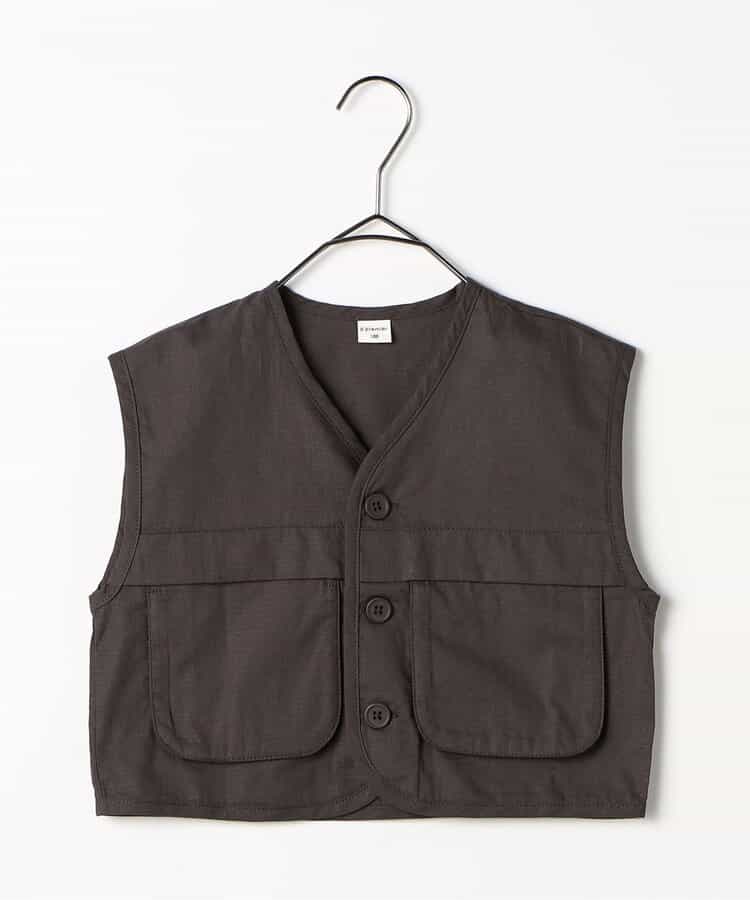 Japanese children's clothing p.prem#r 3D pocket work vest jacket 80-140cm boys/girls summer outerwear