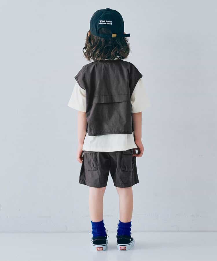 Japanese children's clothing p.prem#r 3D pocket work vest jacket 80-140cm boys/girls summer outerwear