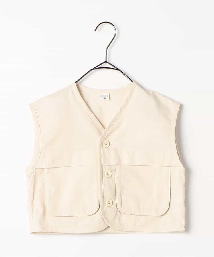 Japanese children's clothing p.prem#r 3D pocket work vest jacket 80-140cm boys/girls summer outerwear