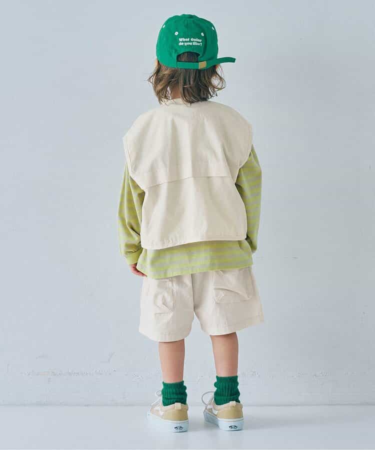 Japanese children's clothing p.prem#r 3D pocket work vest jacket 80-140cm boys/girls summer outerwear