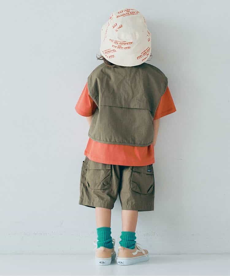 Japanese children's clothing p.prem#r 3D pocket work vest jacket 80-140cm boys/girls summer outerwear