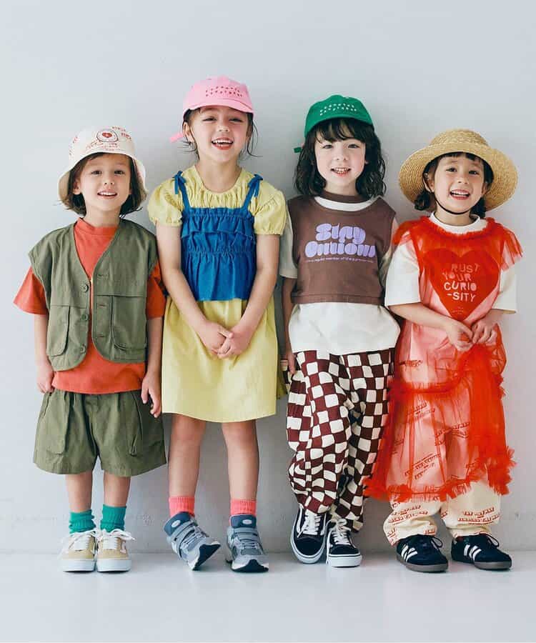 Japanese children's clothing p.prem#r 3D pocket work vest jacket 80-140cm boys/girls summer outerwear