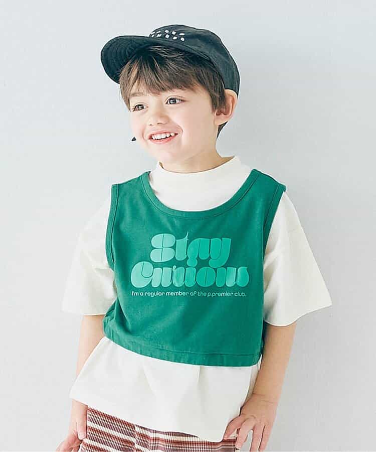 Japanese children's clothing p.prem#r vest T-shirt two-piece set 80-140cm boys/girls summer TOPS