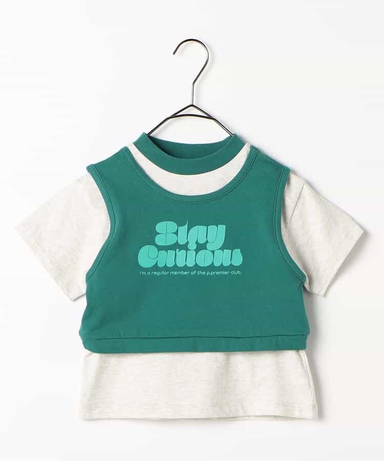 Japanese children's clothing p.prem#r vest T-shirt two-piece set 80-140cm boys/girls summer TOPS