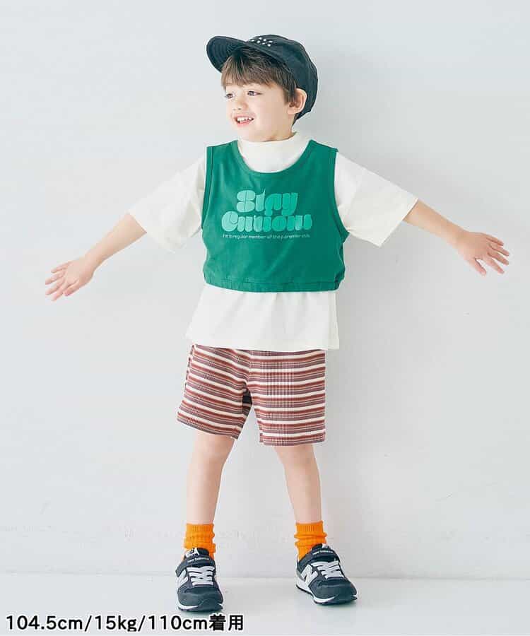 Japanese children's clothing p.prem#r vest T-shirt two-piece set 80-140cm boys/girls summer TOPS