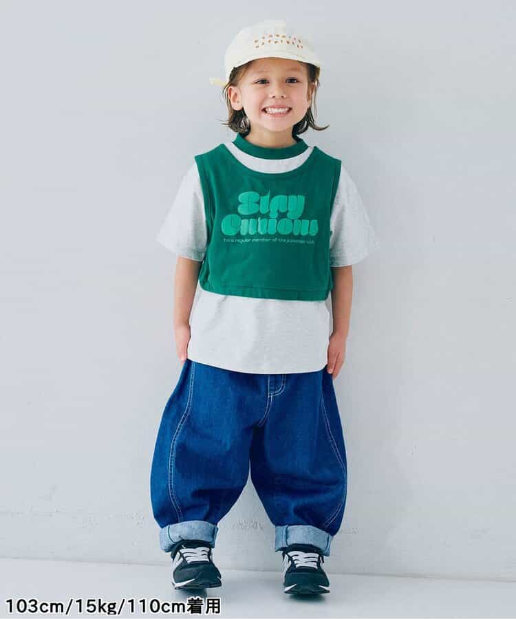 Japanese children's clothing p.prem#r vest T-shirt two-piece set 80-140cm boys/girls summer TOPS