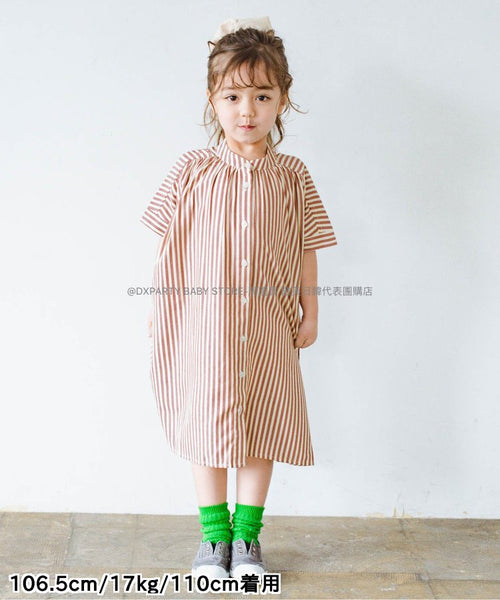 日本童裝 p.prem#r 直紋襯衫連身裙 80-140cm 女童款 夏季 DRESSES