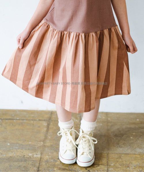 日本童裝 p.prem#r 拼接泡泡連身裙 80-140cm 女童款 夏季 DRESSES