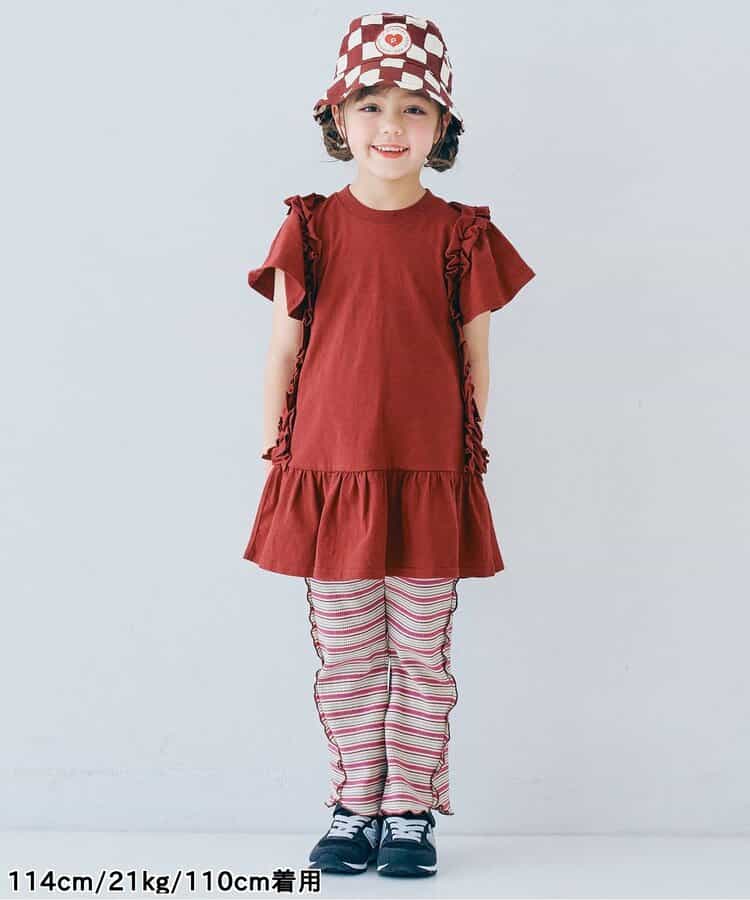 Japanese children's clothing p.prem#r side pleated short-sleeved dress 80-140cm girls summer dresses