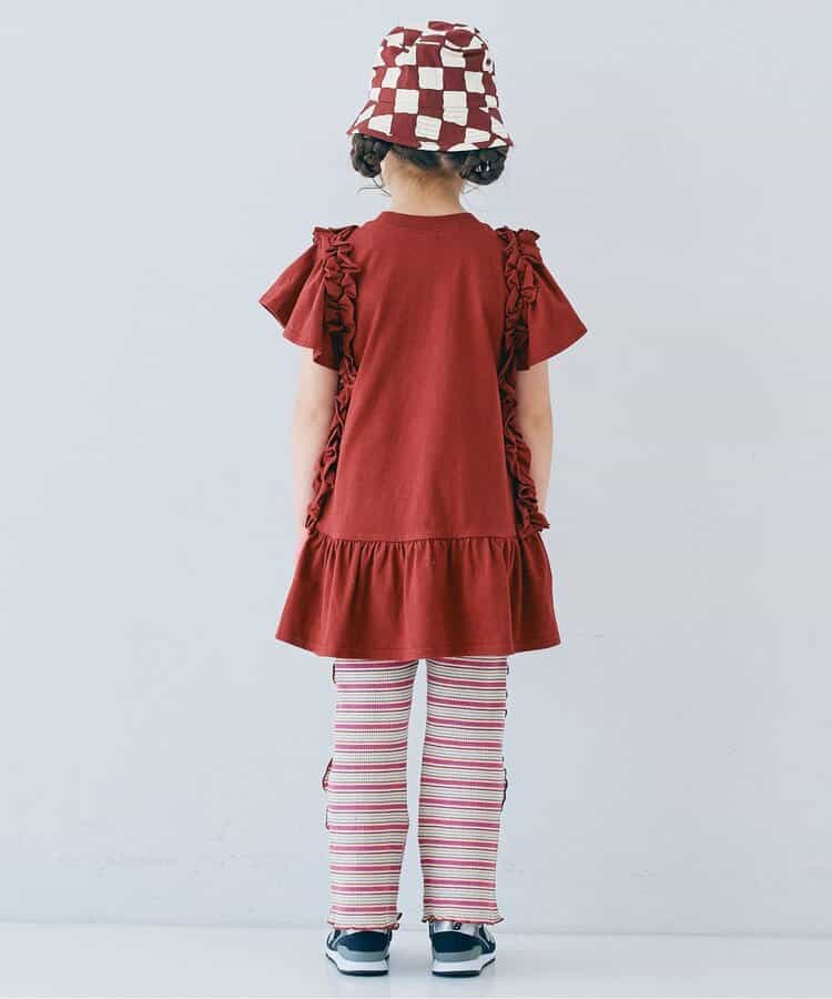 Japanese children's clothing p.prem#r side pleated short-sleeved dress 80-140cm girls summer dresses