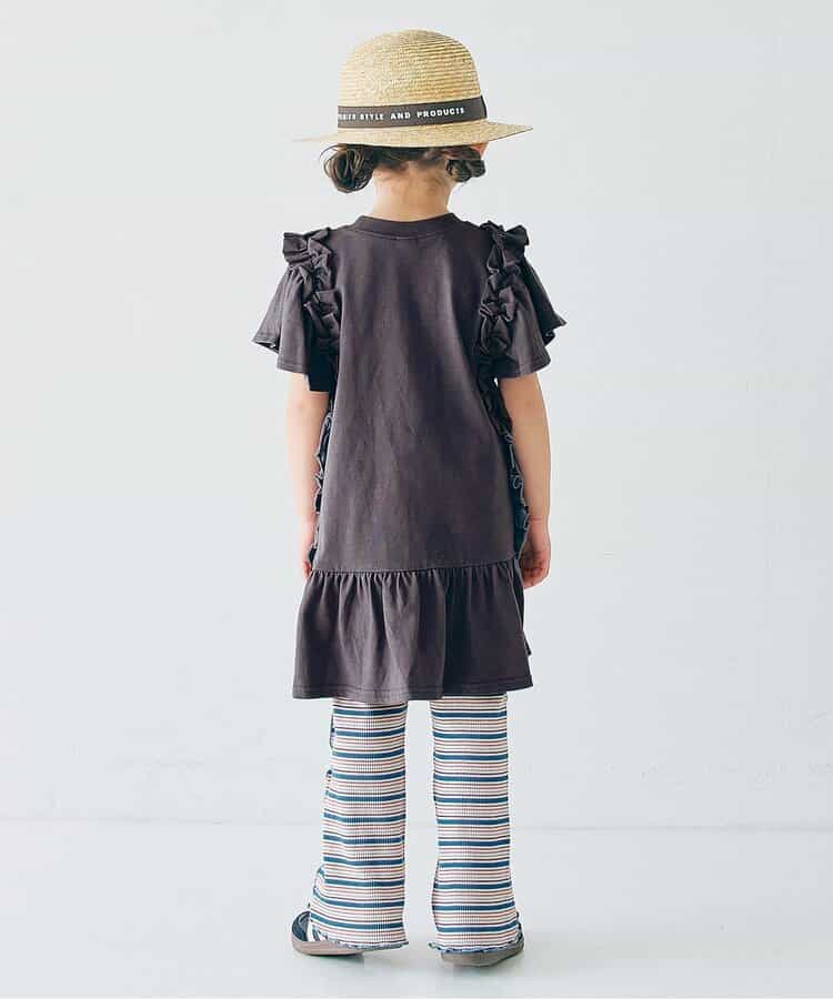 Japanese children's clothing p.prem#r side pleated short-sleeved dress 80-140cm girls summer dresses