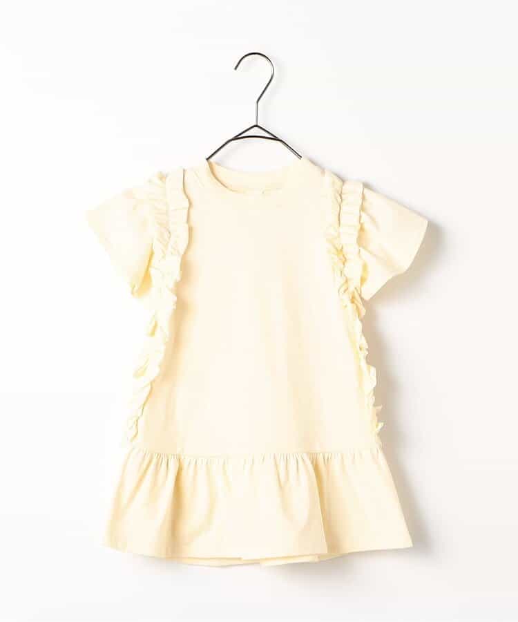Japanese children's clothing p.prem#r side pleated short-sleeved dress 80-140cm girls summer dresses