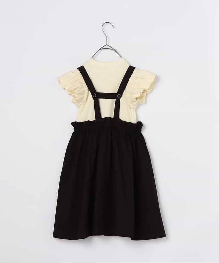 Japanese children's clothing p.prem#r 2Way slip skirt & ruffle sleeve top two-piece set 80-140cm girls summer TOPS SKIRTS