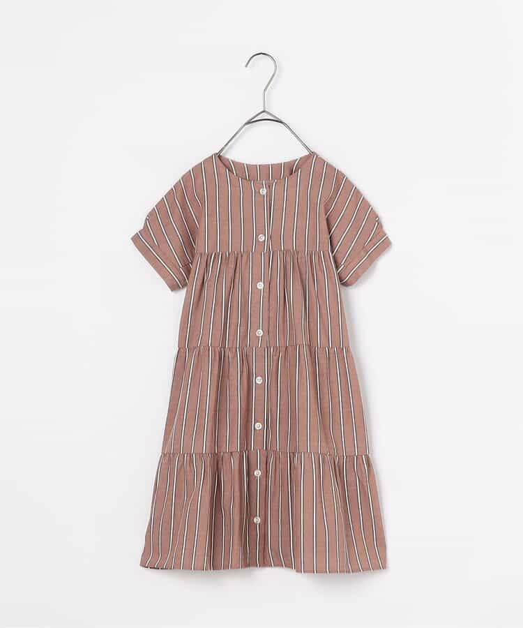 Japanese children's clothing p.prem#r 2Way reversible two-way wear front and back striped shirt dress 80-140cm girls summer dresses