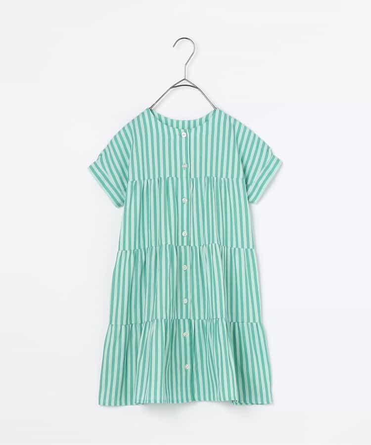 Japanese children's clothing p.prem#r 2Way reversible two-way wear front and back striped shirt dress 80-140cm girls summer dresses
