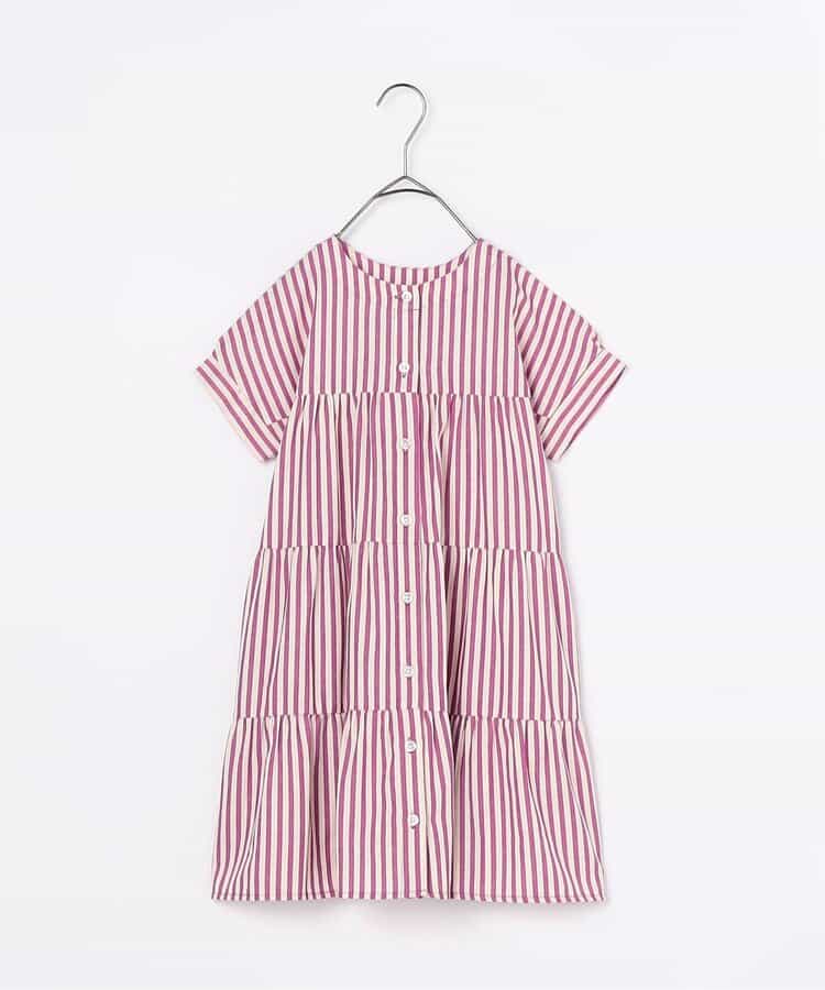 Japanese children's clothing p.prem#r 2Way reversible two-way wear front and back striped shirt dress 80-140cm girls summer dresses