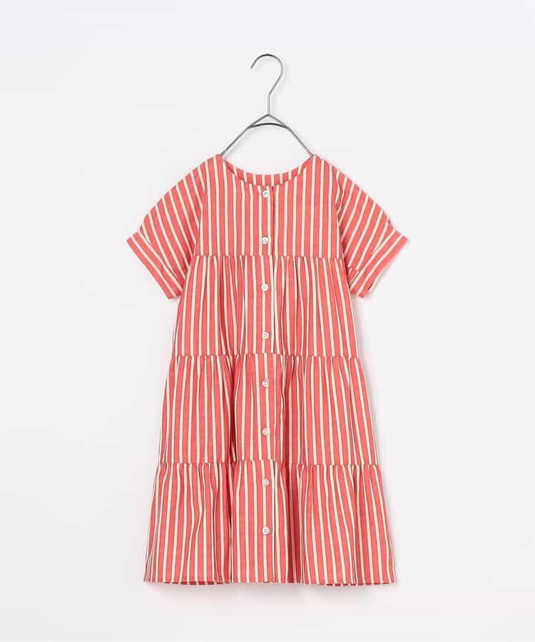 Japanese children's clothing p.prem#r 2Way reversible two-way wear front and back striped shirt dress 80-140cm girls summer dresses