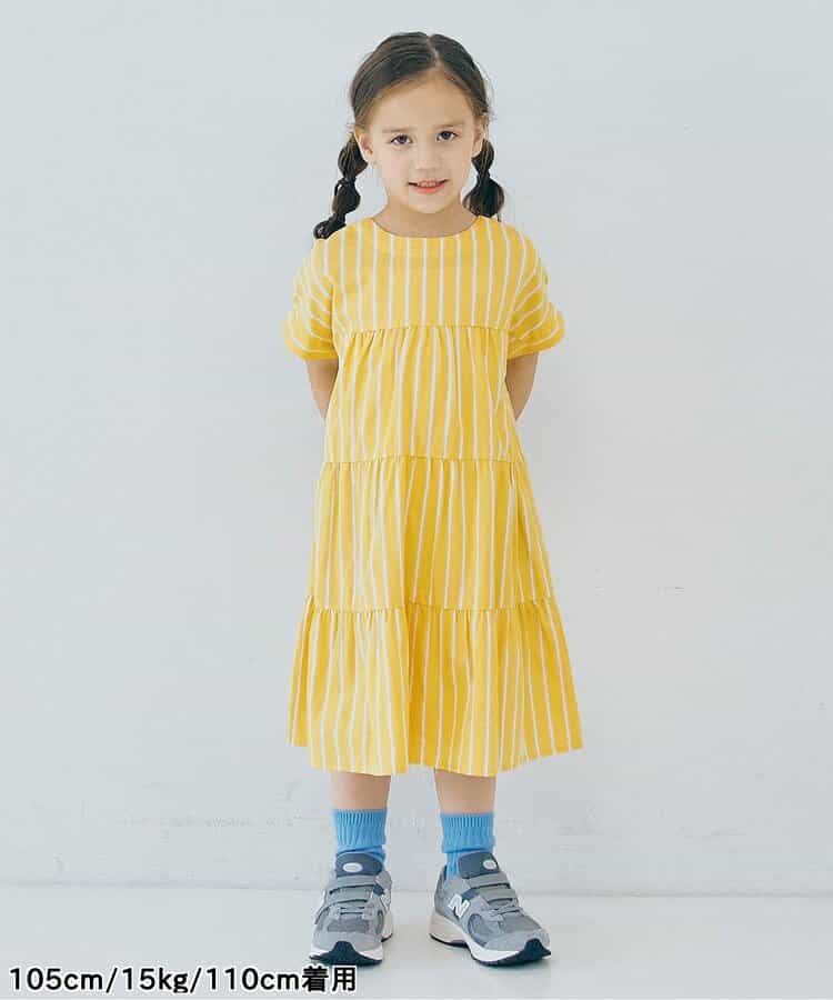 Japanese children's clothing p.prem#r 2Way reversible two-way wear front and back striped shirt dress 80-140cm girls summer dresses