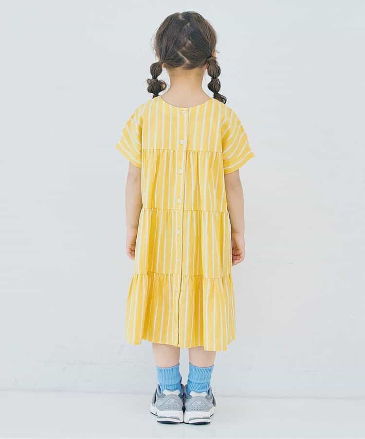 Japanese children's clothing p.prem#r 2Way reversible two-way wear front and back striped shirt dress 80-140cm girls summer dresses