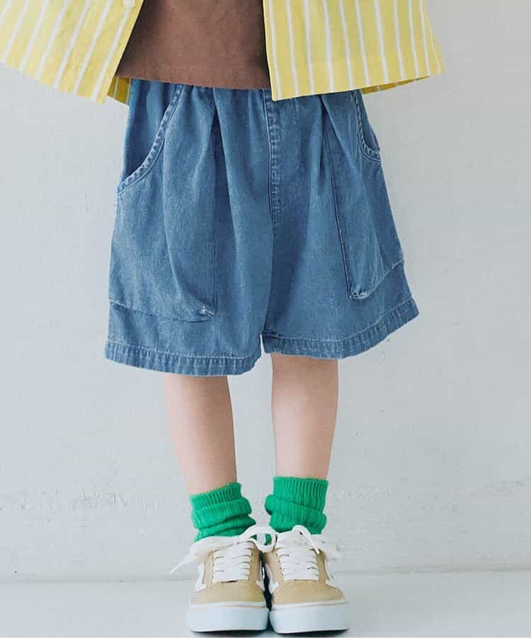 Japanese children's clothing p.prem#r 3D pocket work shorts 80-140cm boys/girls summer PANTS