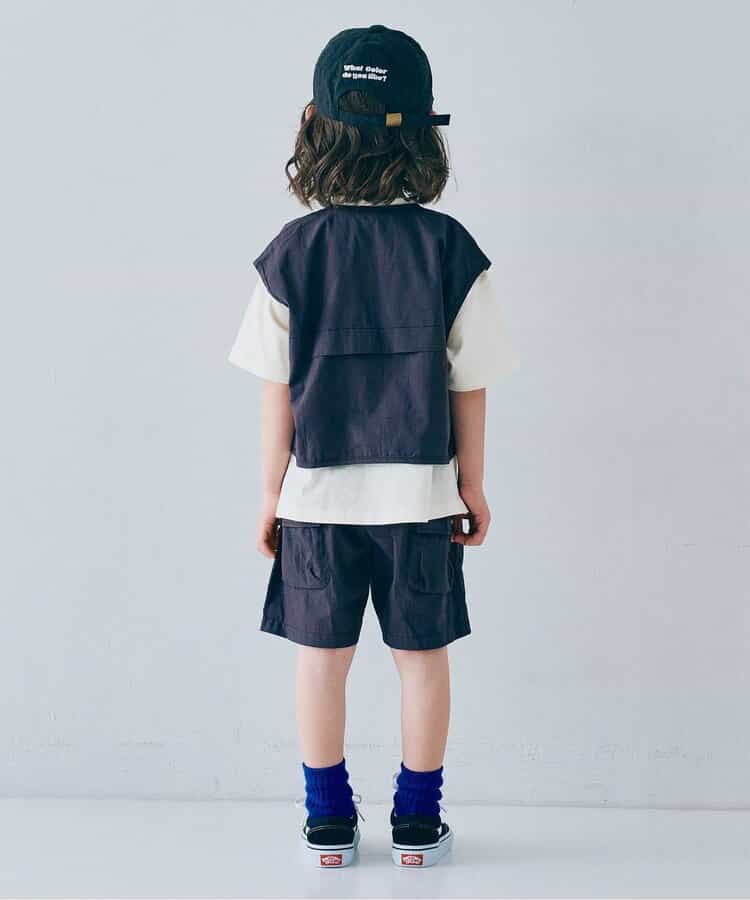 Japanese children's clothing p.prem#r 3D pocket work shorts 80-140cm boys/girls summer PANTS