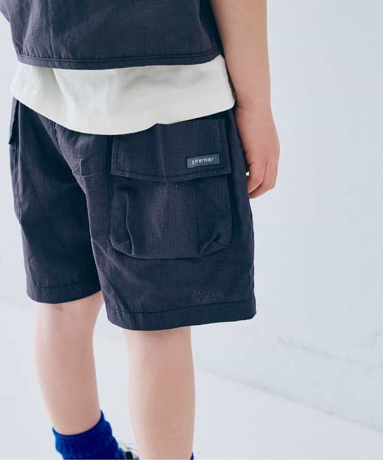 Japanese children's clothing p.prem#r 3D pocket work shorts 80-140cm boys/girls summer PANTS