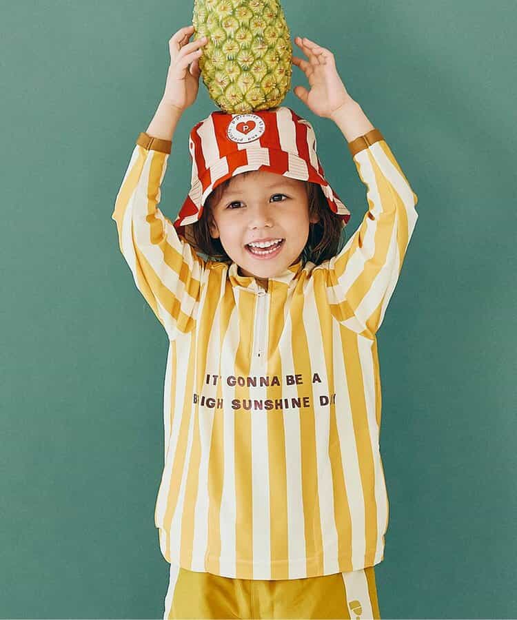 Japanese children's clothing p.prem#r UV protection half-zip swimsuit 80-140cm boys' summer swimsuit special edition
