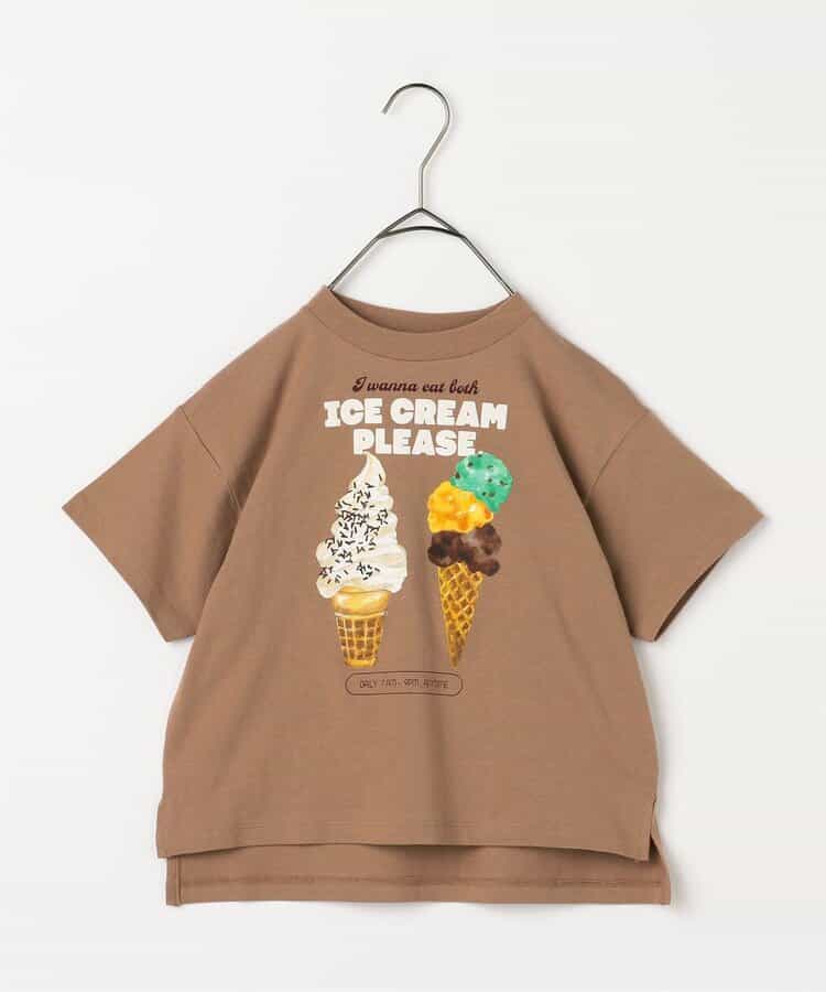 Japanese children's clothing p.prem#r ice cream print top 80-140cm boys/girls summer TOPS