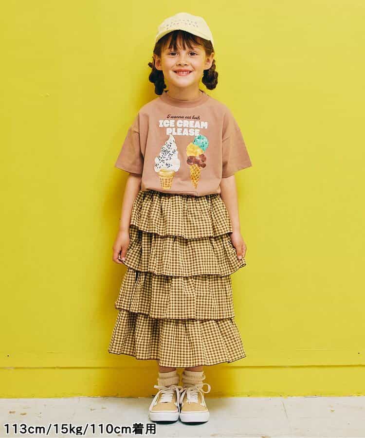 Japanese children's clothing p.prem#r ice cream print top 80-140cm boys/girls summer TOPS