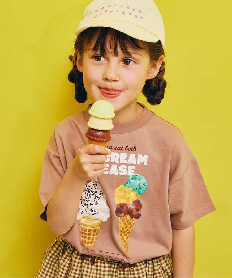 Japanese children's clothing p.prem#r ice cream print top 80-140cm boys/girls summer TOPS