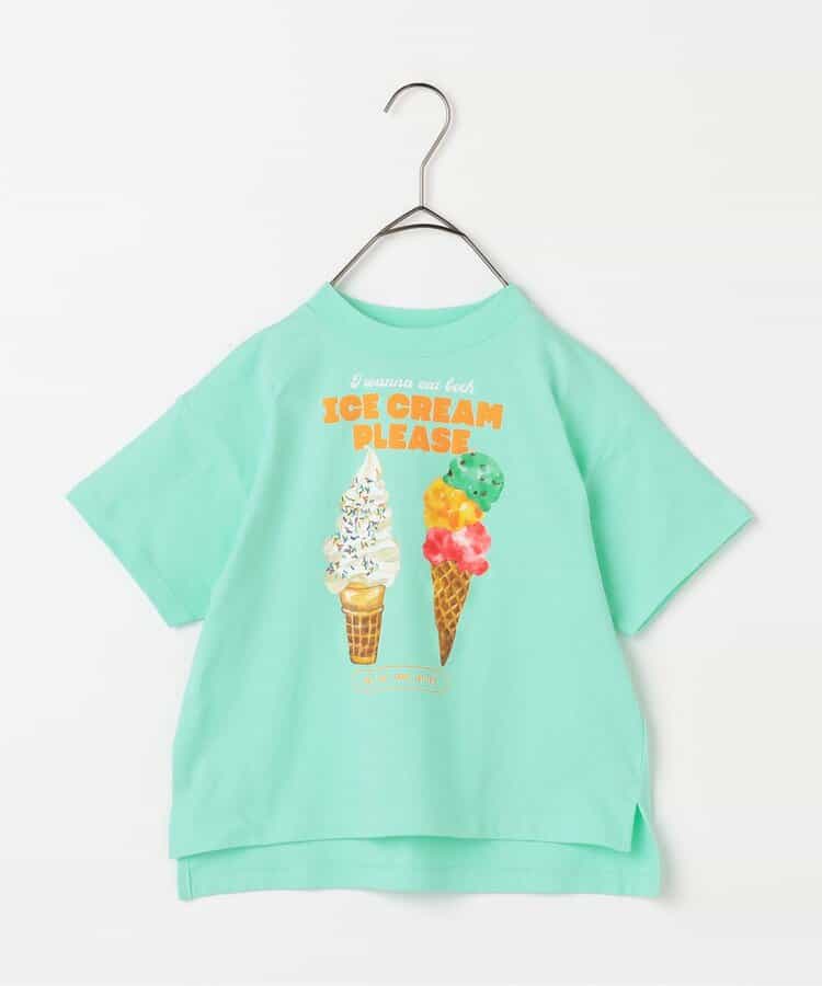 Japanese children's clothing p.prem#r ice cream print top 80-140cm boys/girls summer TOPS