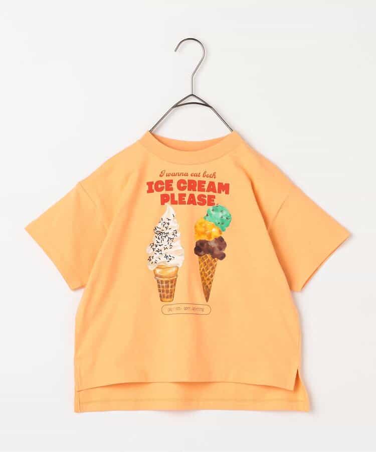 Japanese children's clothing p.prem#r ice cream print top 80-140cm boys/girls summer TOPS