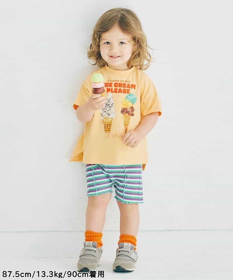 Japanese children's clothing p.prem#r ice cream print top 80-140cm boys/girls summer TOPS