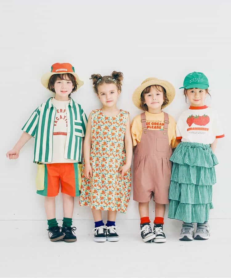 Japanese children's clothing p.prem#r ice cream print top 80-140cm boys/girls summer TOPS