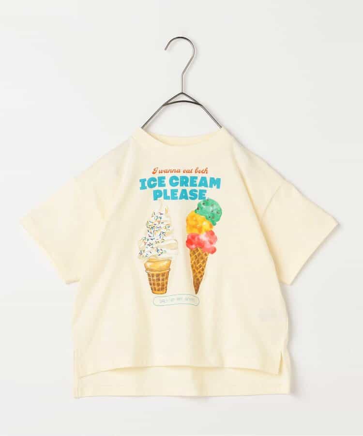 Japanese children's clothing p.prem#r ice cream print top 80-140cm boys/girls summer TOPS
