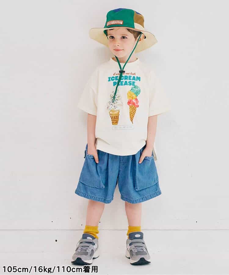 Japanese children's clothing p.prem#r ice cream print top 80-140cm boys/girls summer TOPS