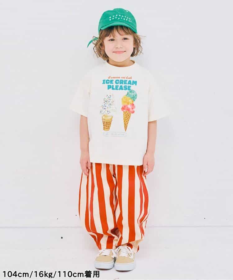 Japanese children's clothing p.prem#r ice cream print top 80-140cm boys/girls summer TOPS