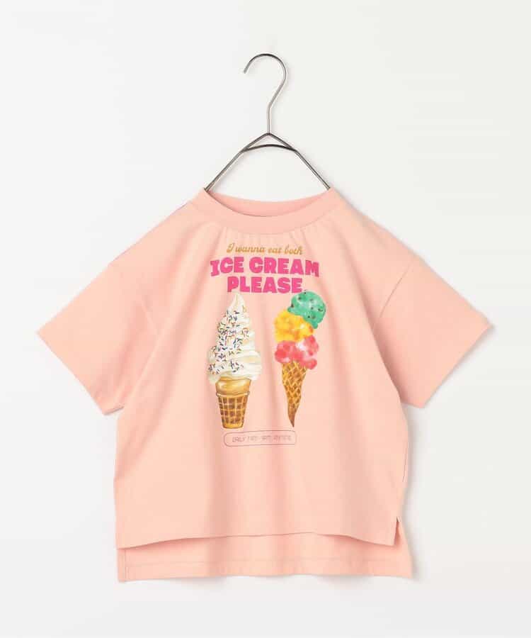 Japanese children's clothing p.prem#r ice cream print top 80-140cm boys/girls summer TOPS