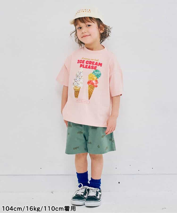 Japanese children's clothing p.prem#r ice cream print top 80-140cm boys/girls summer TOPS