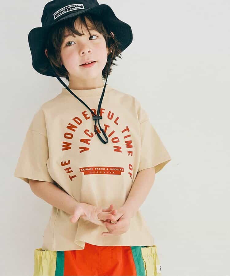 Japanese children's clothing p.prem#r letter print short-sleeved top 80-140cm boys/girls summer TOPS