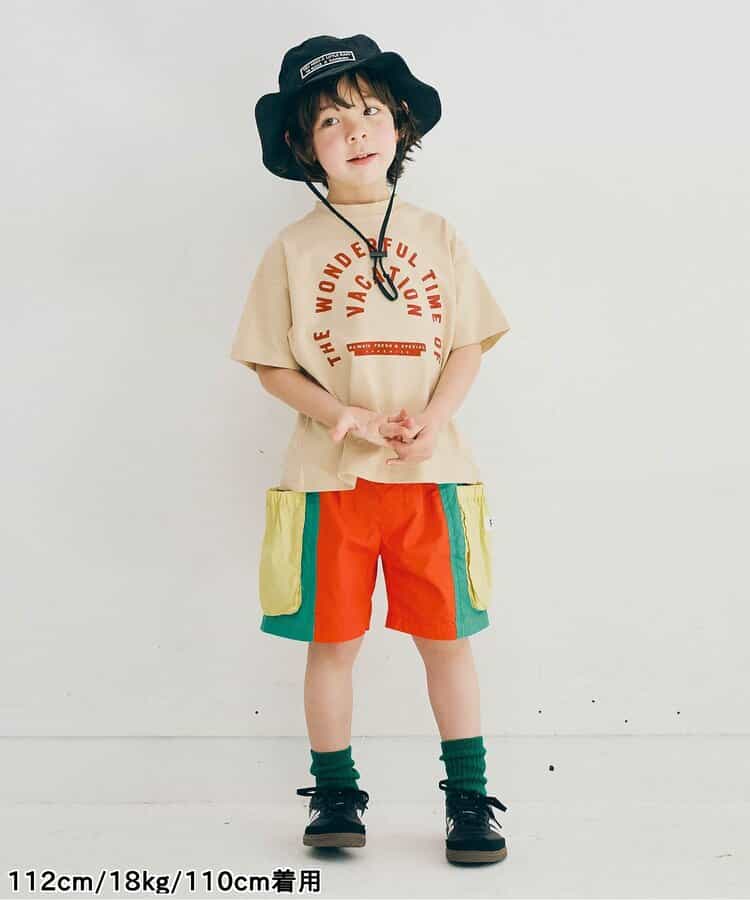 Japanese children's clothing p.prem#r letter print short-sleeved top 80-140cm boys/girls summer TOPS