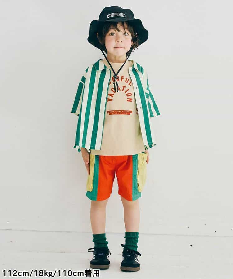 Japanese children's clothing p.prem#r letter print short-sleeved top 80-140cm boys/girls summer TOPS