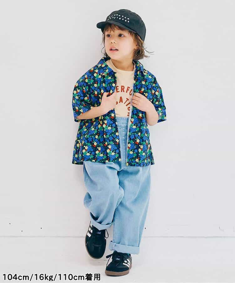 Japanese children's clothing p.prem#r letter print short-sleeved top 80-140cm boys/girls summer TOPS