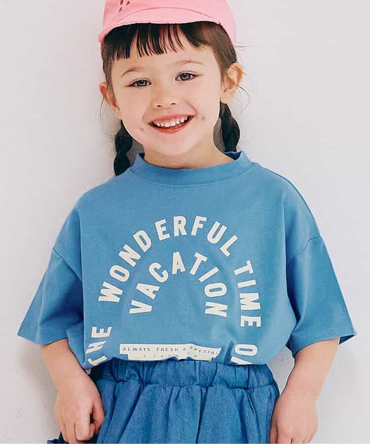Japanese children's clothing p.prem#r letter print short-sleeved top 80-140cm boys/girls summer TOPS