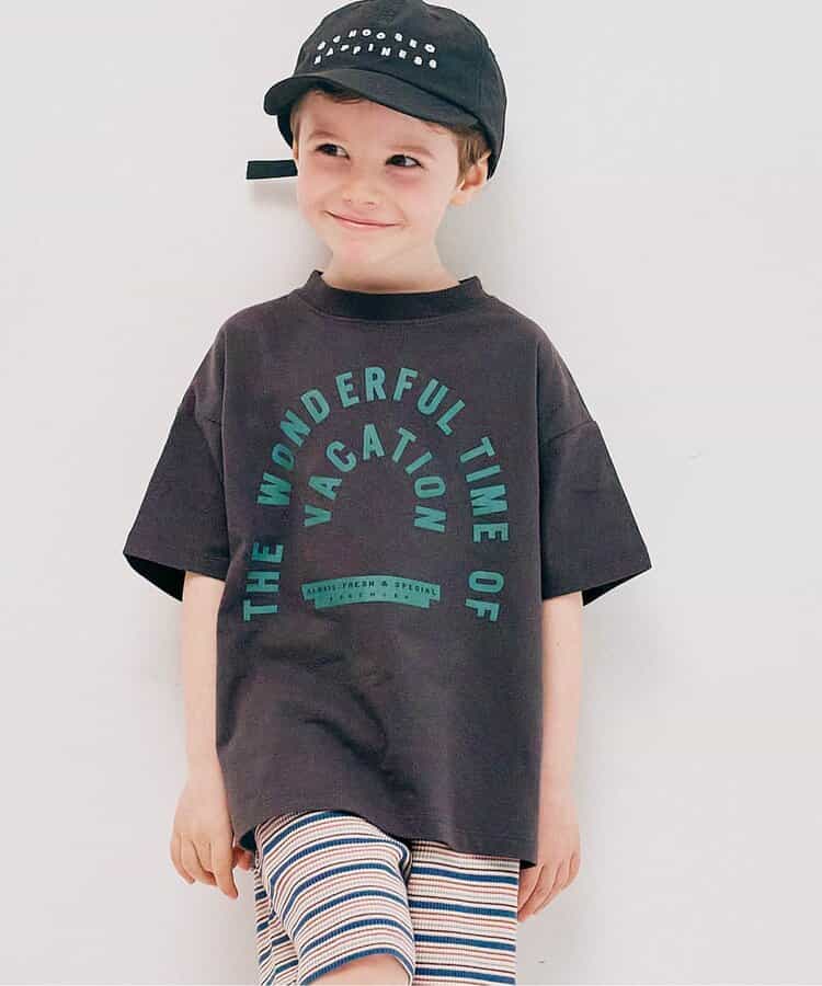 Japanese children's clothing p.prem#r letter print short-sleeved top 80-140cm boys/girls summer TOPS