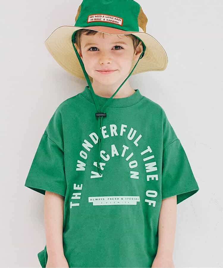 Japanese children's clothing p.prem#r letter print short-sleeved top 80-140cm boys/girls summer TOPS