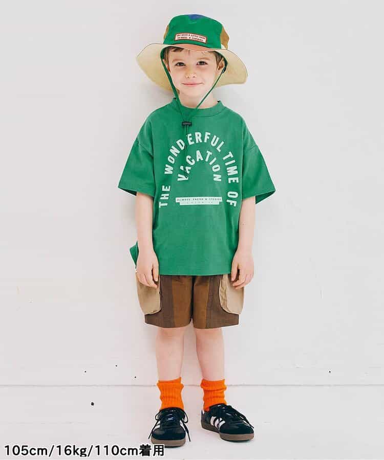 Japanese children's clothing p.prem#r letter print short-sleeved top 80-140cm boys/girls summer TOPS