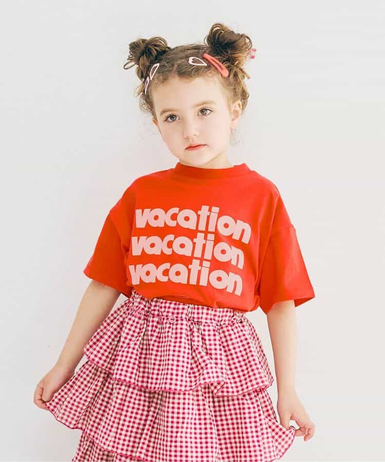Japanese children's clothing p.prem#r letter print short-sleeved top 80-140cm boys/girls summer TOPS
