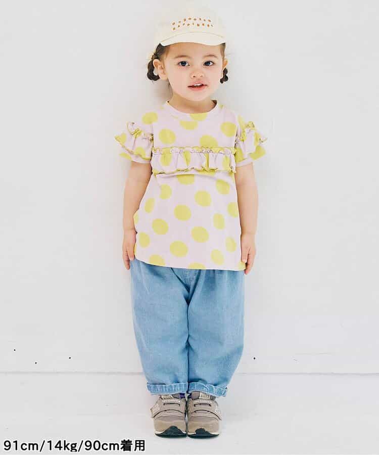 Japanese children's clothing p.prem#r ruffled short-sleeved top 80-140cm girls summer TOPS